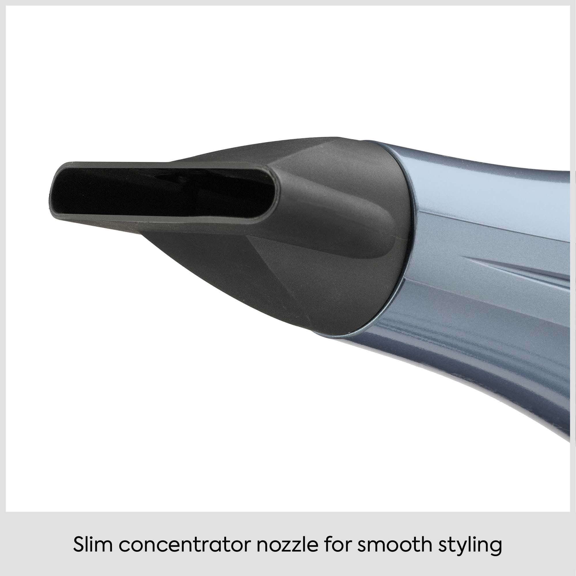 Slim concentrator nozzle for smooth styling